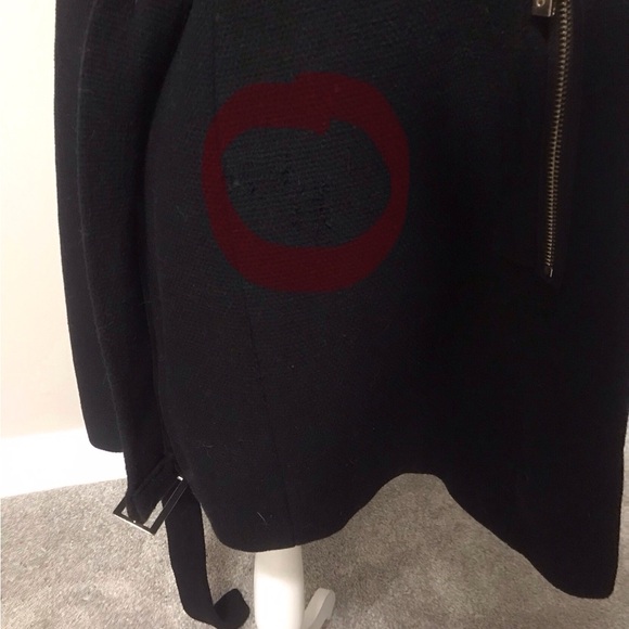 Calvin Klein Black Belted faux fur collar Coat - Picture 12 of 12